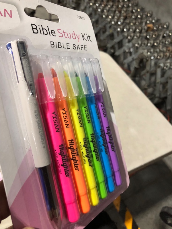 Photo 2 of YISAN Bible Highlighters and Pens No Bleed,Bible Study Supplies,6 Gel Highlighters and Multicolor Pen for Journaling,Dry Markers,70603 (2 pack)