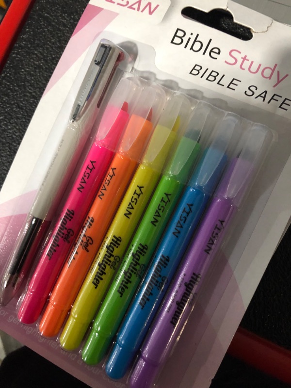 Photo 2 of YISAN Bible Highlighters and Pens No Bleed,Bible Study Supplies,6 Gel Highlighters and Multicolor Pen (3 pack).