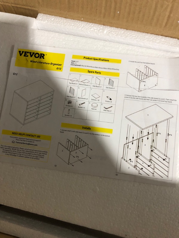 Photo 2 of VEVOR Literature Organizers, 12 Compartments Office Mailbox, 20.4x12x16.1 inches 
