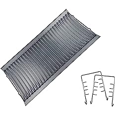 Photo 1 of 27 Inch Aluminized Steel Ash Pan with 2 pc Fire Grate Hanger, Replacement for Chargriller Charcoal 1224, 1324, 2121, 2222, 2727, 2828, 2929, Charbroil 17302056 Grill