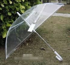 Photo 1 of Clear Transparent Wedding Umbrella - White Handle