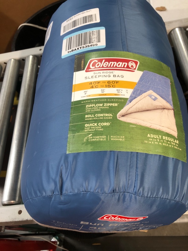 Photo 3 of * USED * 
Coleman Sun Ridge 40°F Warm Weather Sleeping Bag, Blue