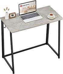 Photo 1 of WOHOMO Small Foldable Computer Desk Writing Study Desk Easy Assembly Space-Saving Foldable Laptop Table Writing Workstation for Home Office,Grey