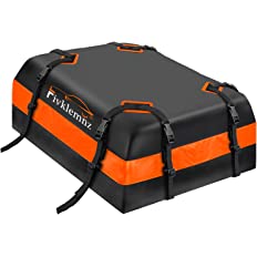 Photo 1 of * USED * 
FIVKLEMNZ Car Rooftop Cargo Carrier Roof Bag Waterproof for All Top of Vehicle with/Without Rack Includes Topper Anti-Slip Mat + Reinforced Straps
