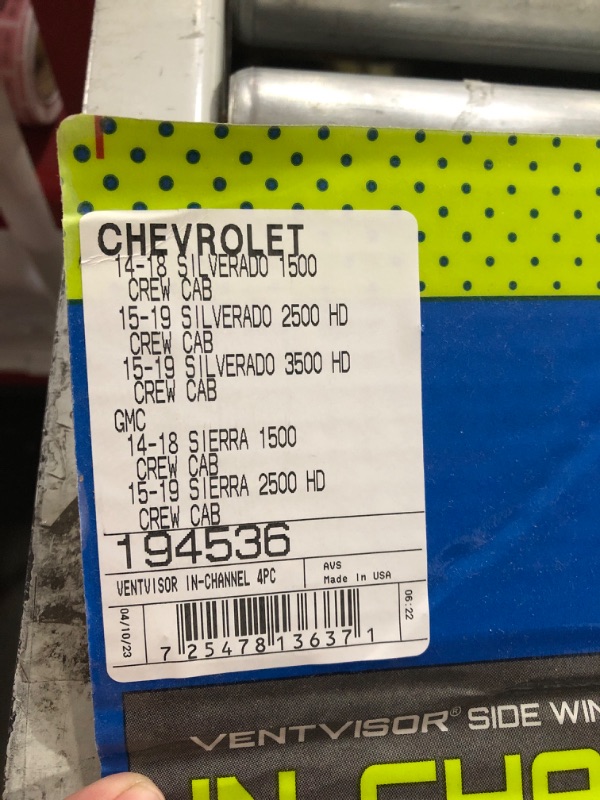 Photo 2 of Auto Ventshade [AVS] In-Channel Ventvisor / Rain Guard | Smoke, 4 pc | 194536 | Fits 2014 - 2018 Silverado & Sierra 1500 Crew, 2015 - 2019 Silverado & Sierra 2500HD-3500HD Crew In-Channel - Smoke