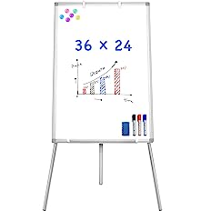 Photo 1 of Easel Whiteboard - Magnetic Portable Dry Erase Easel Board 36 x 24 Tripod Whiteboard Height Adjustable, 3' x 2' Flipchart Easel Stand White Board for Office or Teaching at Home & Classroom