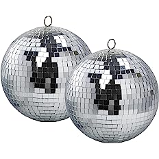 Photo 1 of 2 Pack 8" Mirror Disco Ball, Great for a Party or Dj Light Effect Christmas Decoration Accessories