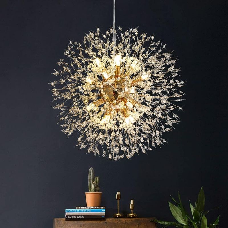 Photo 1 of [See Notes] OKOOI Modern Dandelion Chandelier LED Pendant Light Fixtures  - GOLD