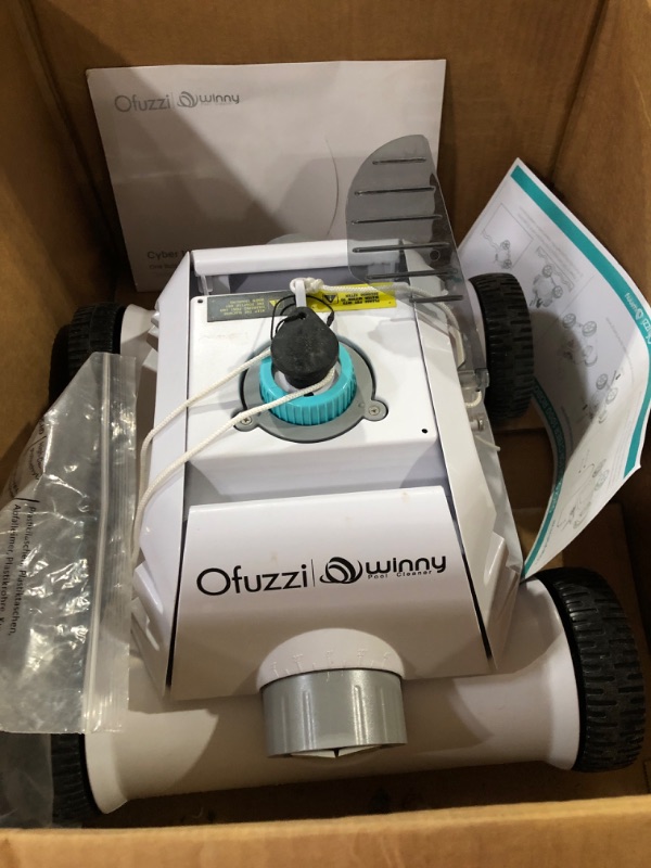 Photo 2 of * USED * 
Ofuzzi Winny Cyber 1000 Cordless Robotic Pool Cleaner, Max.95 Mins Runtime, Automatic Pool Vacuum for Ideal for Above/Half-Above Pools Up to 40 feet of Flat Bottom (White)