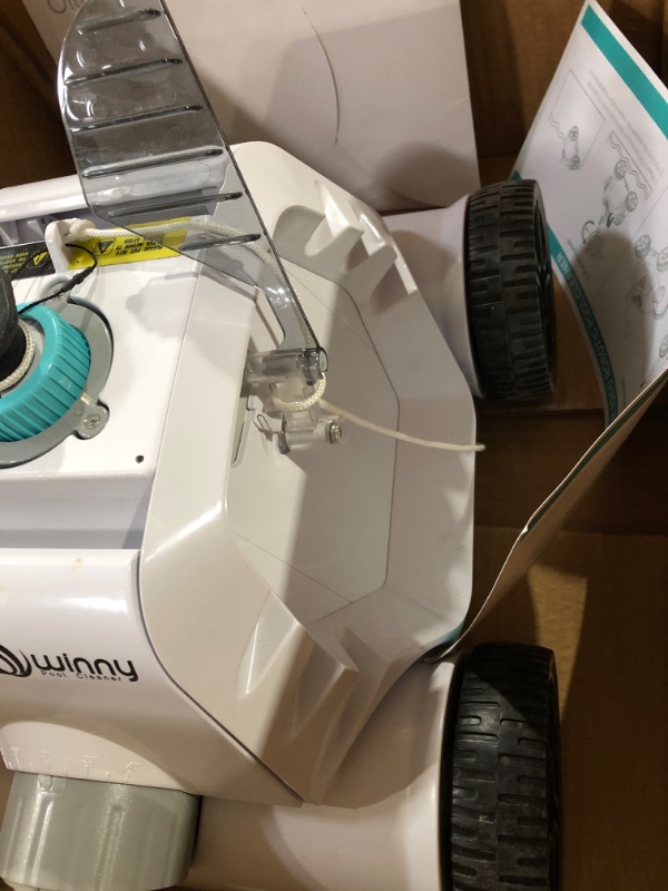 Photo 3 of * USED * 
Ofuzzi Winny Cyber 1000 Cordless Robotic Pool Cleaner, Max.95 Mins Runtime, Automatic Pool Vacuum for Ideal for Above/Half-Above Pools Up to 40 feet of Flat Bottom (White)