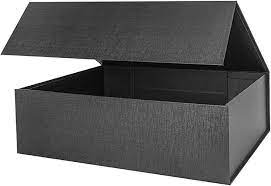 Photo 1 of 16.3x14.2x5 Inches, Extra Large Gift Box with Lid for Clothes (Matte Black with Grain Texture)