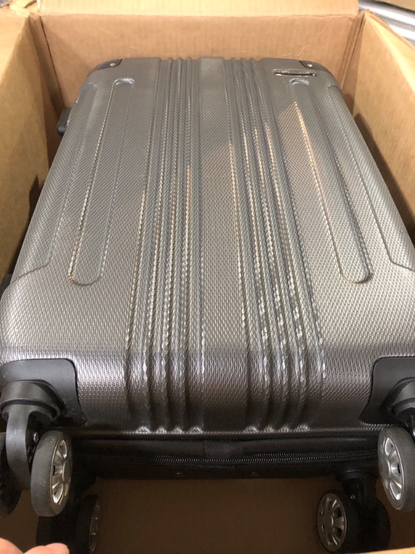 Photo 2 of Rockland London Hardside Spinner Wheel Luggage, Silver, Carry-On 20-Inch