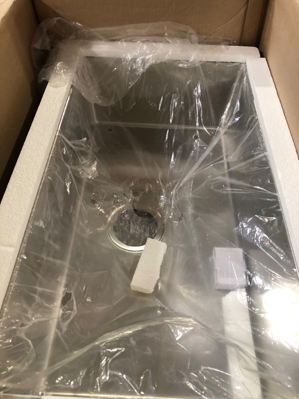 Photo 3 of * DAMAGED * 
Lippert Better Bath - 385313 Single Square Sink - 27" x 16" x 7" (Stainless Steel)