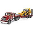 Photo 1 of Bruder Toys 02813 Mack Granite Flatbed Truck with JCB Loader Backhoe