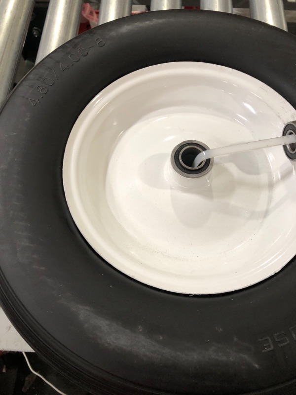 Photo 1 of Marathon 4.80/4.00-8" Flat Free Tire on Wheel, 3" Hub, 5/8" Bearings, Ribbed Tread