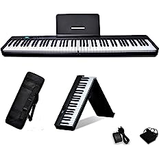 Photo 1 of  88-Key Foldable Electronic Piano,Full Size Semi Weighted Keys Portable Piano, the strength touch key