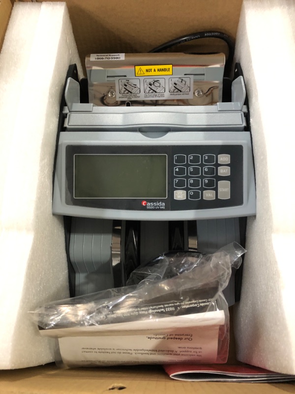 Photo 2 of Cassida 5520 UV/MG - USA Money Counter with ValuCount, UV/MG/IR Counterfeit Detection, Add and Batch Modes - Large LCD Display & Fast Counting Speed 1,300 Notes/Minute UV/MG Counterfeit Detection Detection