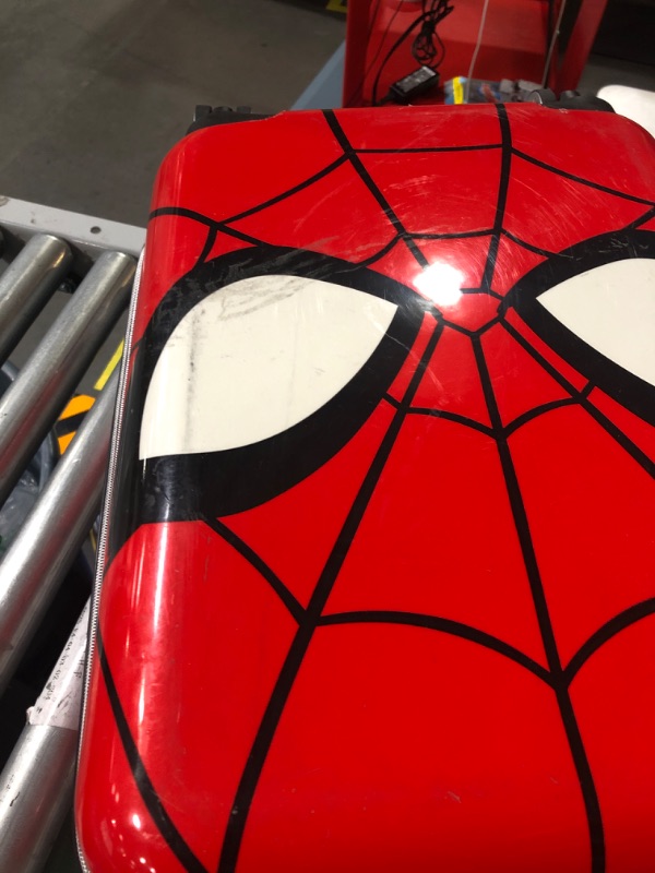 Photo 2 of * USED * 
FUL Marvel Spider-Man 22 Inch Rolling Luggage, Mask Design Hardshell Carry On Suitcase with Wheels, Red