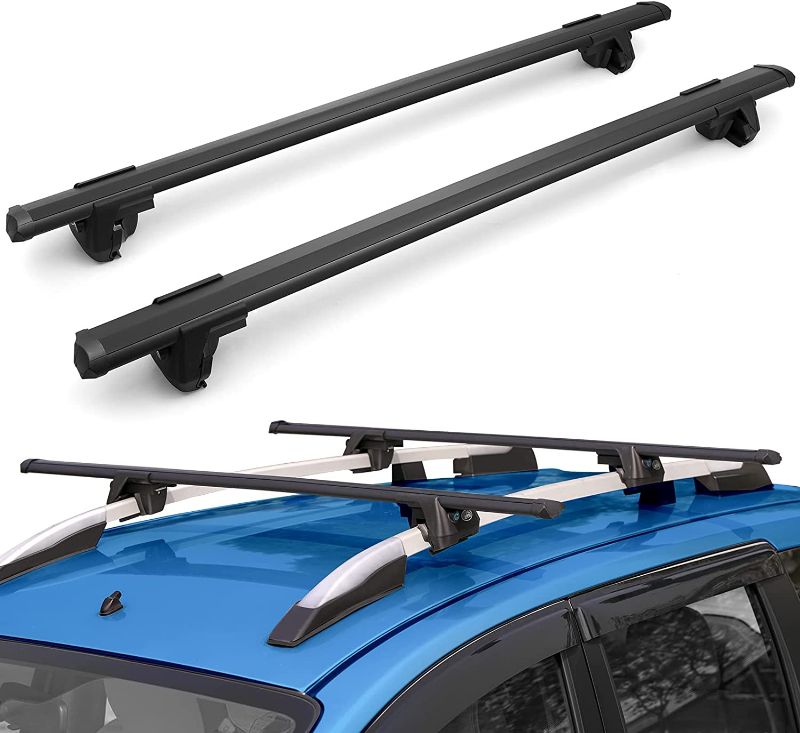 Photo 1 of **SEE NOTES**
JUST-V 51" Universal Roof Rack Cross Bars, Adjustable Lockable Thick Aero Aluminum Cargo Carrier Roof Rack Crossbar,330 LBS Bearing Capacity,for Most SUV Vehicles with Existing Raised Side Rails Black
