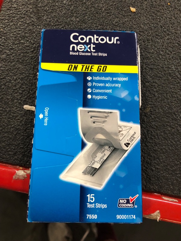 Photo 2 of Contour Next ON The GO Blood Glucose Test Strips, 15 Count