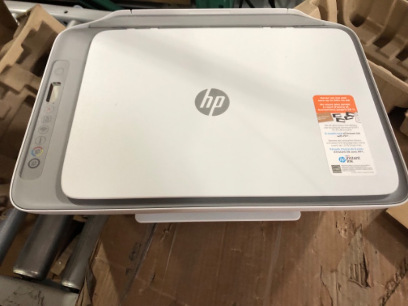 Photo 1 of HP DeskJet 2755e Wireless Color All-in-One Printer with bonus 6 months Instant Ink (26K67A), white