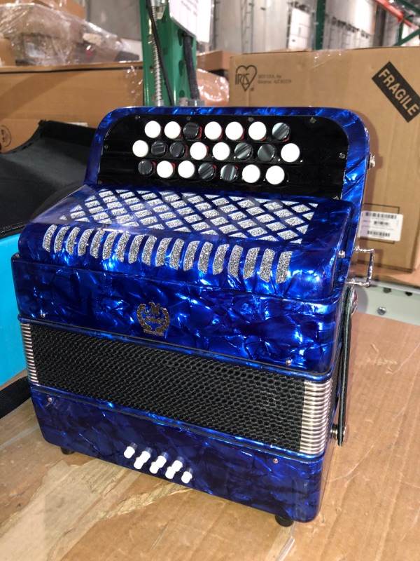 Photo 2 of Accordian, 22 Key 8 Bass Accordion for Adult Beginners (Navy blue, blue)