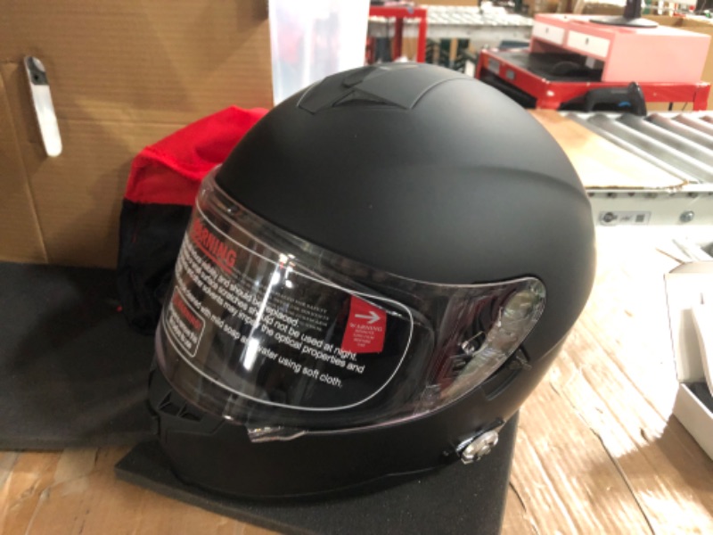 Photo 2 of FreedConn Bluetooth Integrated Motorcycle Helmet, DOT Full Face, 500m FM radio/ MP3, 2-3 Riders Pairing Intercom (Matte Black, L)