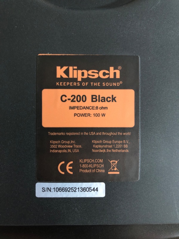 Photo 5 of Klipsch Synergy Black Label C-200 Center Channel Speaker for Crystal-Clear Dialogue and Vocals with Proprietary Horn Technology, Dual 5.25” High-Output Woofers, and Dynamic 1” Tweeter in Black