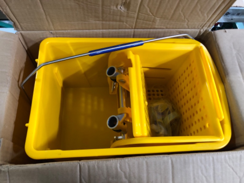 Photo 2 of **missing item***Mind Reader Commercial Mop Bucket - with Down Press Wringer - 22 Quart Capacity - Yellow - MOPT20-YLW