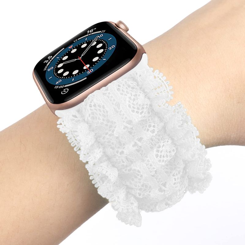 Photo 2 of *THREE ITEMS*ONE kumike Compatible with iPhone XR Case American Flag Case, TWO OHCBOOGIE Lace Nylon Stretchy Band Compatible with Apple Watch