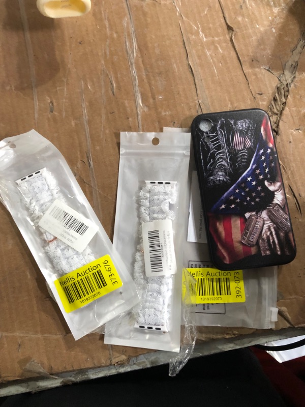 Photo 3 of *THREE ITEMS*ONE kumike Compatible with iPhone XR Case American Flag Case, TWO OHCBOOGIE Lace Nylon Stretchy Band Compatible with Apple Watch