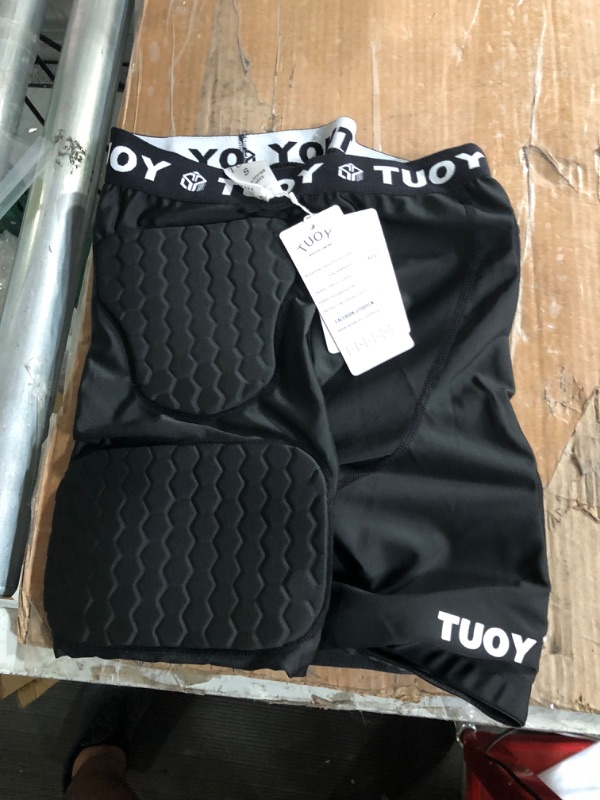 Photo 2 of *NEW*TUOY 5-Pad Football Girdle Padded Compression Shorts SMALL Black