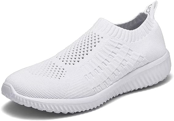 Photo 1 of TIOSEBON Women's Walking Sock Shoes- White