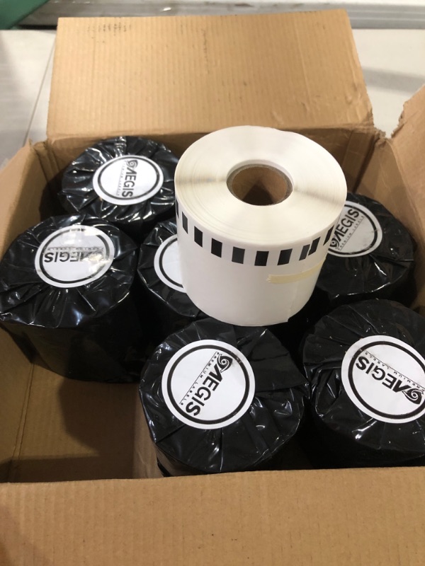 Photo 2 of Aegis Adhesives - Compatible Label Replacement for Brother DK-2205 (2.4" X 100 Ft.) Continuous Paper Tape, Use with QL Label Printers - 16 Rolls + 1 Frame DK-2205 - 2.4" X 100 Ft.