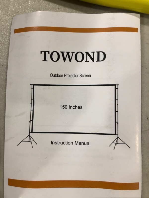 Photo 2 of Projector Screen and Stand,Towond 150 inch Indoor Outdoor Projection Screen, 