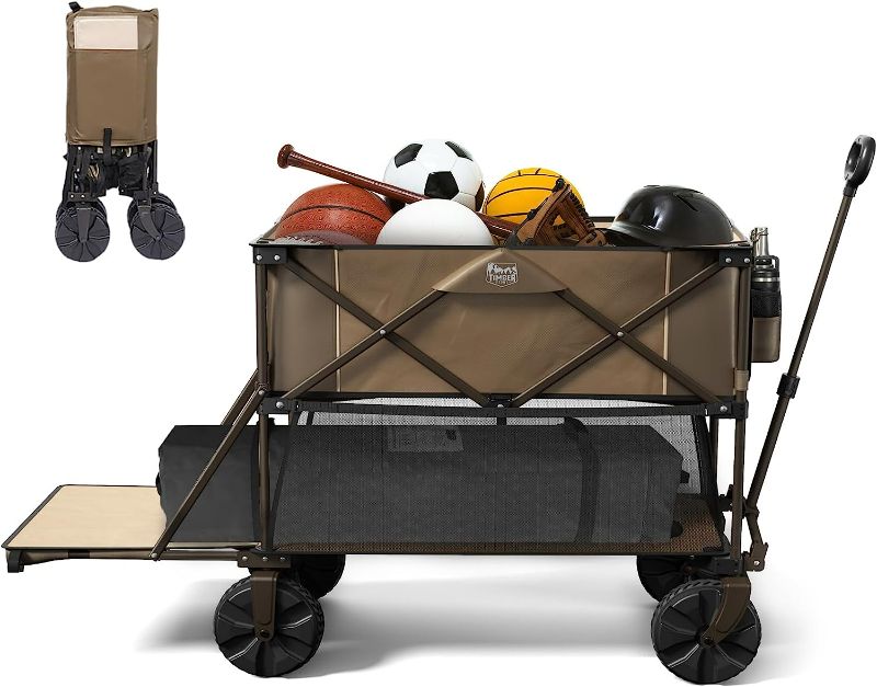 Photo 1 of * NEW * TIMBER RIDGE Folding Double Decker Wagon, Heavy Duty Collapsible Wagon Cart with 54" Lower Decker