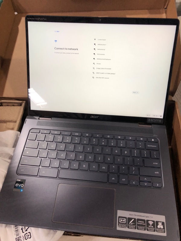 Photo 4 of Acer - Chromebook Spin 714 Laptop - 14.0" 2-in-1 Touchscreen - Intel Evo Core i5 – 8GB – 256GB SSD - Slate Blue Gorilla Glass with Built-in Tablet Pen