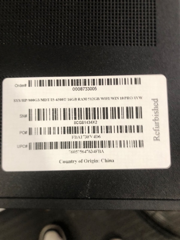 Photo 4 of HP New EliteDesk 800 G4 Business 1L Mini PC Desktop Computer, Intel Hexa-Core i5-8500T up to 3.5GHz, 16GB DDR4 RAM, 512GB PCIe SSD, WiFi Adapter, Ethernet, 2.31 lbs, Windows 11 Pro, BROAG HDMI Cable 16GB RAM, 512GB PCIe SSD