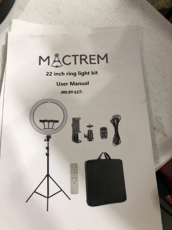 Photo 2 of 22" LED Ring Light, with 75" Tripod/Touch Screen/Wireless Remote, Adjustable 3000K-6500K Color Temperature, for YouTube Facebook Live TikTok Video Recording Vlog