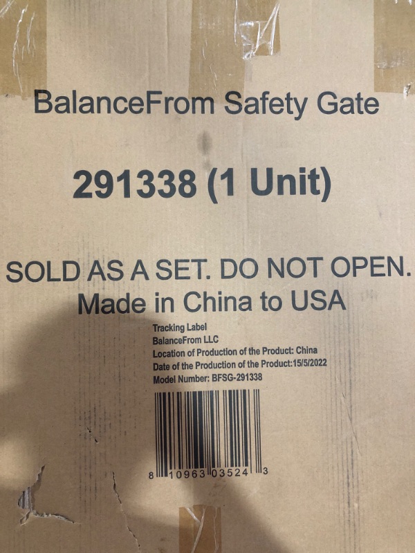 Photo 1 of BalanceFrom Easy Walk-Thru Safety Gate for Doorways and Stairways with Auto-Close/Hold-Open Features, Multiple Sizes, White 30-inch Tall, No Caps Fits 29.1 - 33.8" Wide