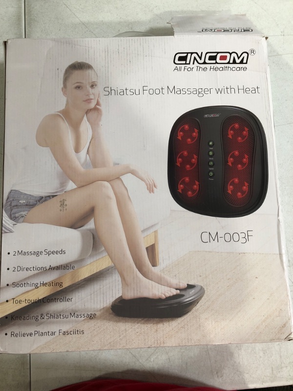 Photo 2 of CINCOM Shiatsu Foot Massager with Heat, Heated Electric Kneading Foot Massager Machine, Foot Warmer for Plantar Fasciitis Relief and Back Pain Relief 2 Modes & 2 Speeds