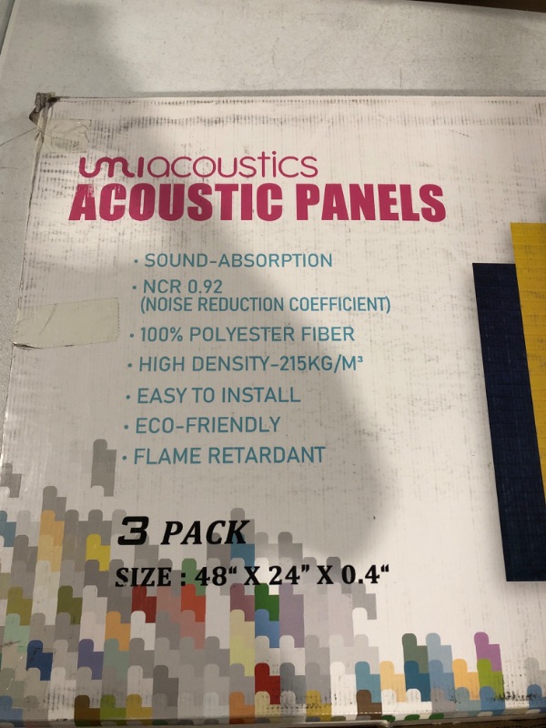 Photo 3 of UMIACOUSTICS Art Acoustic Panels Sound Absorbing 3 Pack Premium Acoustical Wall Panel, 48" X 24" X 0.4" Decorative Sound Proof Foam Panels, Creative Slotting Design (Non-equidistant slot, White) Non-equidistant slot White