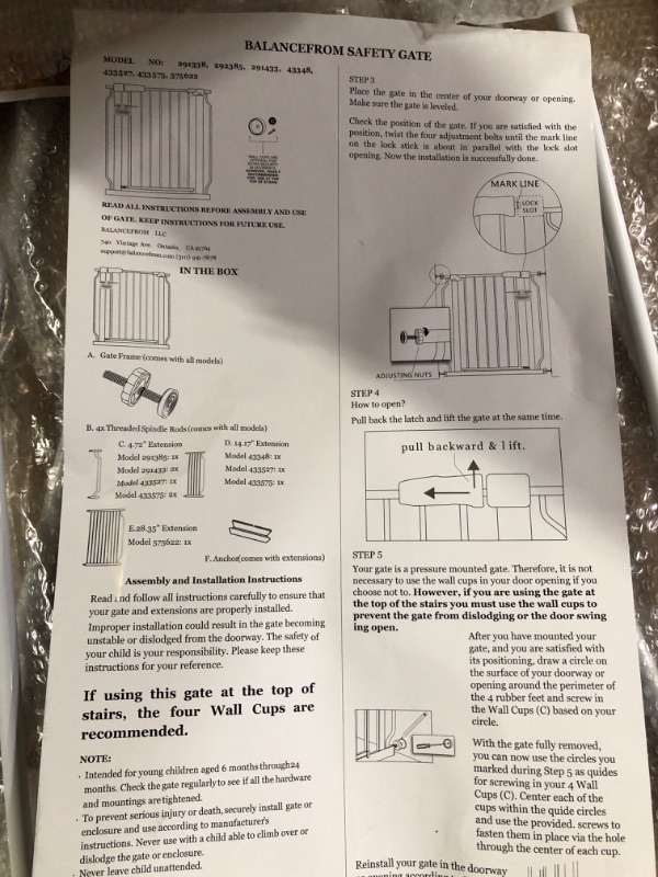 Photo 3 of BalanceFrom Easy Walk-Thru Safety Gate for Doorways and Stairways with Auto-Close/Hold-Open Features, Multiple Sizes 29.1 - 43.3 inch Cool White