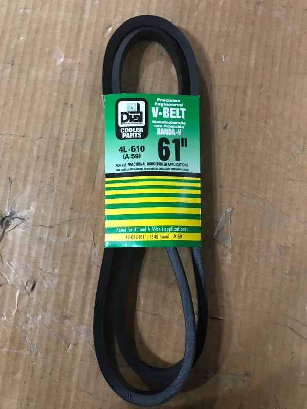 Photo 2 of 2 SET Dial 65635 61" V-Belt, COLOR BLACK