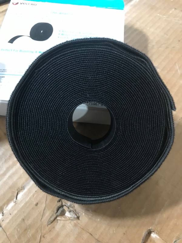 Photo 2 of VELCRO Brand ONE-WRAP Roll Black | 30 Ft x 1-1/2 In | Reusable Self-Gripping Hook and Loop Tape | Cut Straps to Bundle Tie Materials and Tools in Garage Shed or Worksite