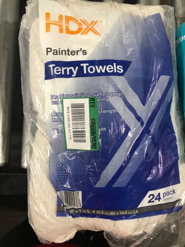 Photo 2 of 14 in. x 14 in. Painter's Terry Towels (24-Pack)