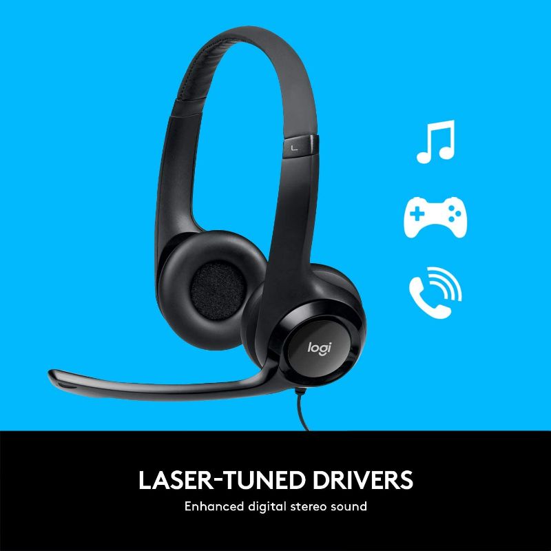 Photo 1 of Logitech H390 Wired Headset, Stereo Headphones with Noise-Cancelling Microphone, USB, In-Line Controls, PC/Mac/Laptop - 4 PACK