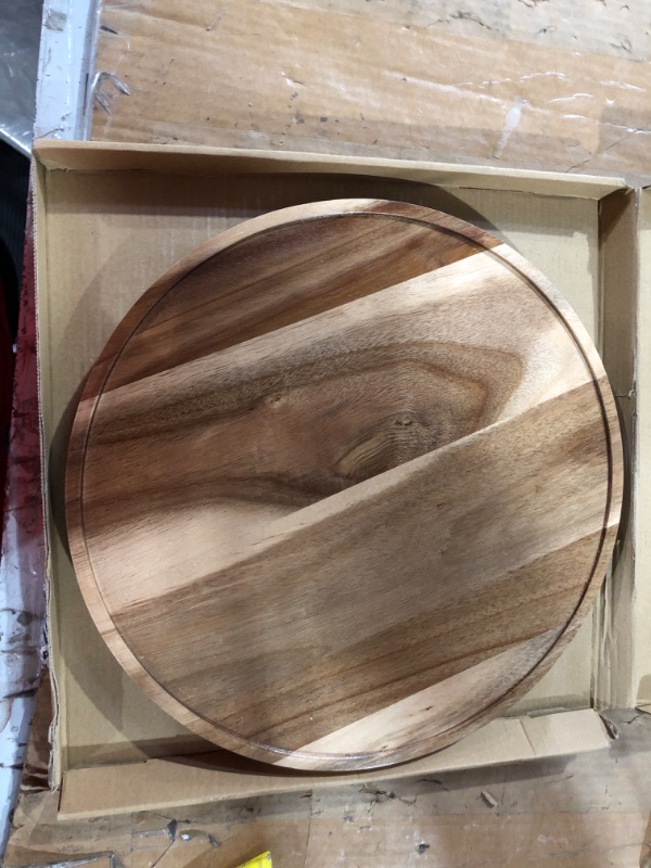 Photo 1 of 13" Acacia Wood Lazy Susan Organizer Kitchen Turntable for Cabinet Pantry Table Organization Acacia One Pack 13"
