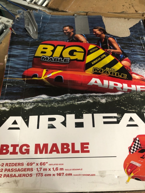 Photo 2 of **PARTS ONLY** AIRHEAD Big Mable, 1-2 Rider Towable Tube for Boating