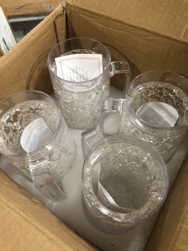 Photo 1 of **mugs seem to be used and are a bit dirty**
Lily's Home Insulated Double Wall Gel-Filled Acrylic Frosted Freezer Stein Mugs, 